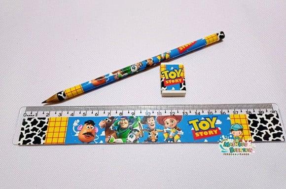 40 Kits Lápis, Régua e Borracha Toy Story