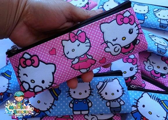 45 Estojos Slim Personalizado Hello Kitty Tam: 19x7cm