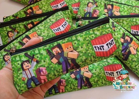 45 Estojos Slim Personalizado Minecraft Tamanho 19x7
