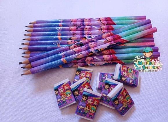 45 Kits Lápis e Borracha Personalizado Guerreiras do K-pop