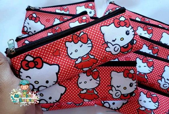 50 Estojos Slim Hello Kitty Vermelha Tam: 19x7cm