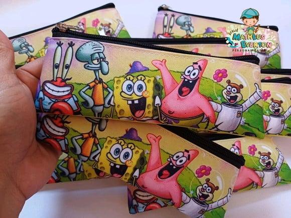 50 Estojos Slim Personalizado Bob Esponja Tam: 19x7cm