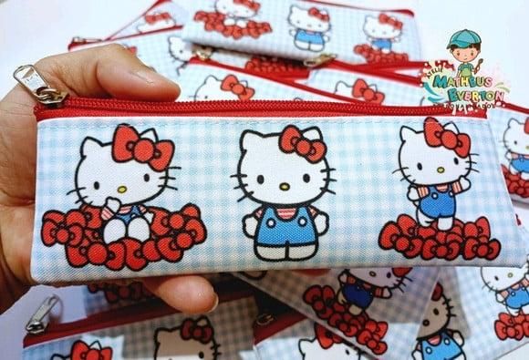 50 Estojos Slim Personalizado Hello Kitty Tam: 19x7cm