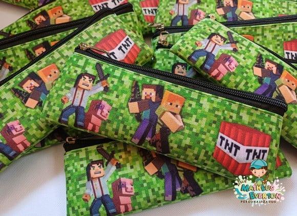 50 Estojos Slim Personalizado Minecraft Tamanho 19x7