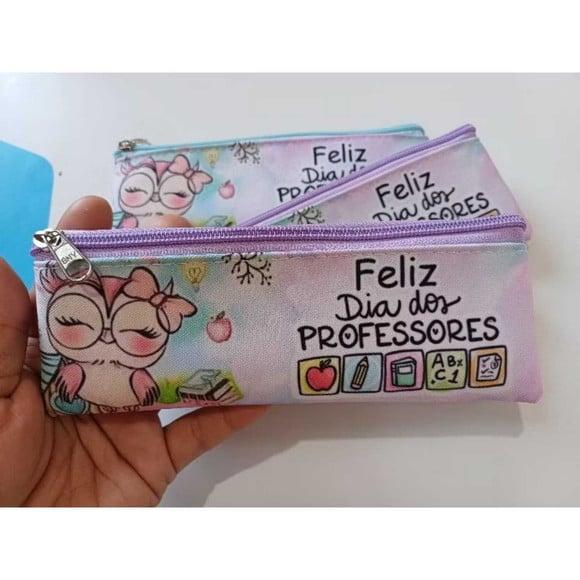 50 Estojos Slim Personalizado Professores Tamanho 19x7