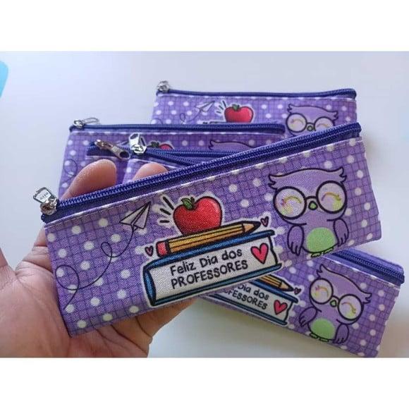 50 Estojos Slim Personalizado Professores Tamanho 19x7