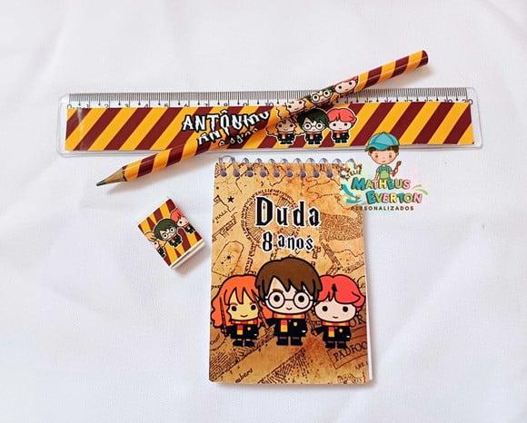 50 Kit Bloquinho, Lapis e Régua e Borracha Harry Potter