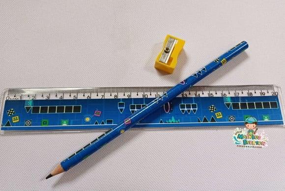 50 Kits Lápis, Régua e Apontador Personalizado Geometry Dash