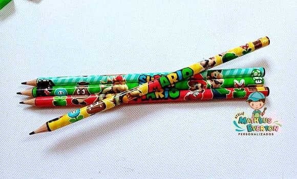 50 Lápis Personalizado Super Mario Bros
