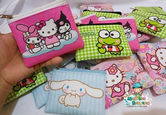 50 Porta Moedas Hello Kitty Tamanho: 10x12cm