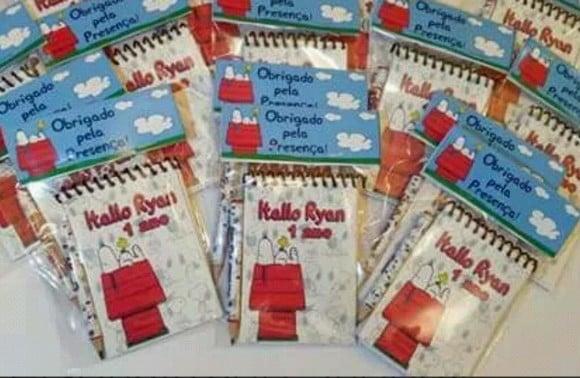 80 Bloquinho + Mini Lapis Personalizado Snoopy