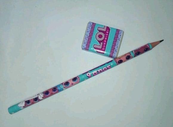 Kit Lapis e Borracha Personalizado Lol