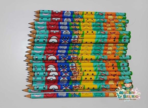 Lápis Personalizado Tema Pokémon