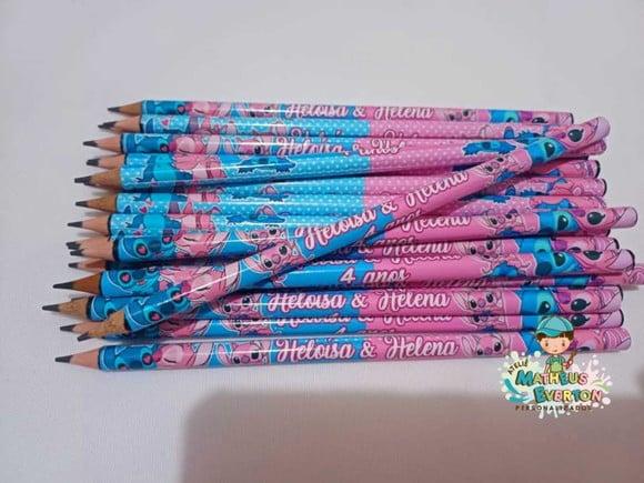 Lápis Personalizado Tema Stitch