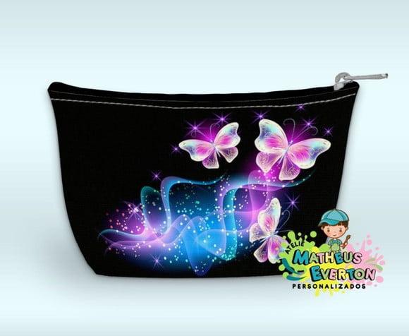 Necessaire Personalizada Borboleta Neon