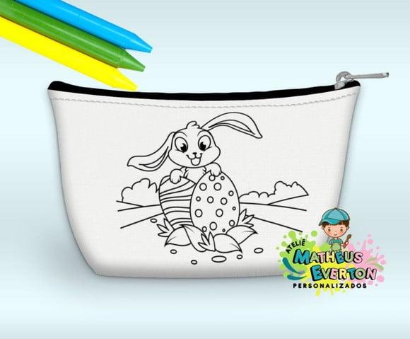 Necessaire Personalizada Coelhinho da Páscoa Colorir c/ Giz