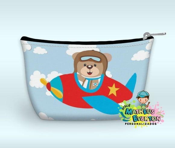 Necessaire Personalizada Ursinho Aviador
