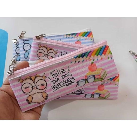 20 Estojos Slim Personalizado Professores Tamanho 19x7
