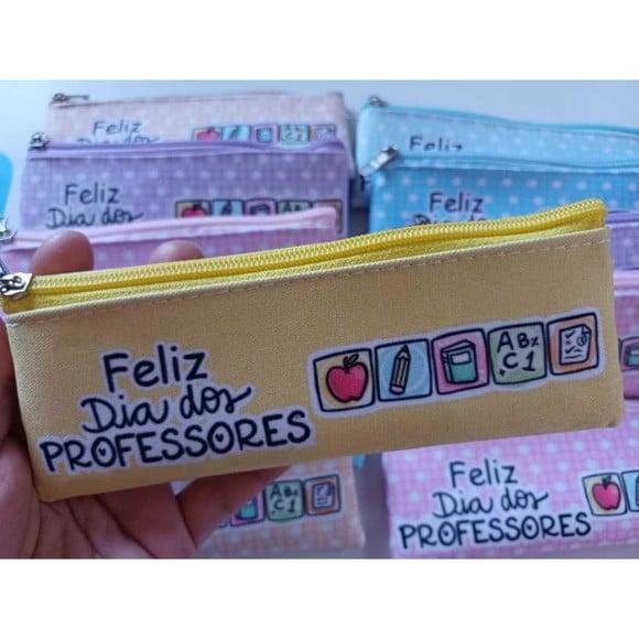 20 Estojos Slim Personalizado Professores Tamanho 19x7
