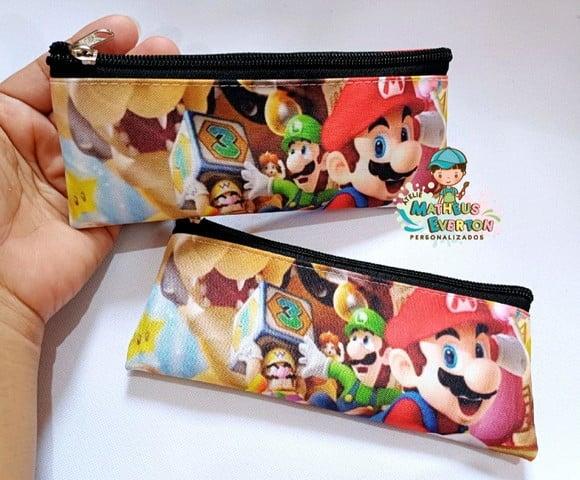 25 Estojos Slim Personalizado Super Mario Bros Tam: 19x7
