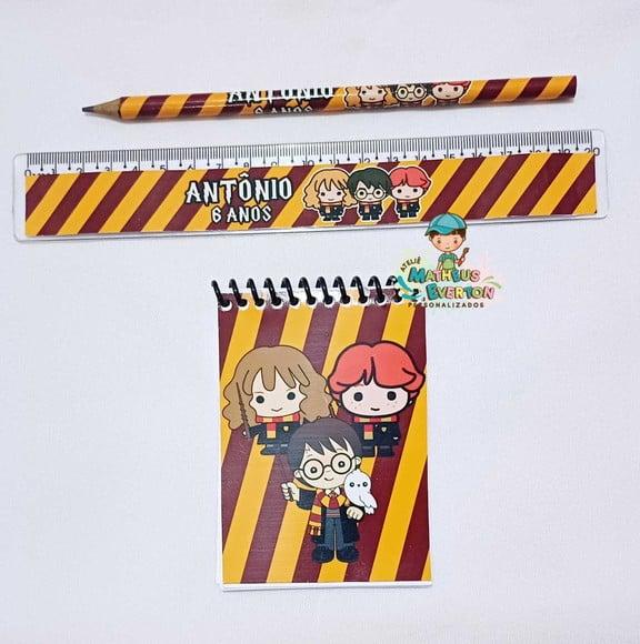 25 Kit Bloquinho, Lapis e Régua Harry Potter