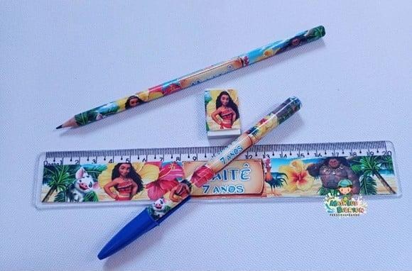 25 Kits Lápis, Caneta,regua e Borracha
