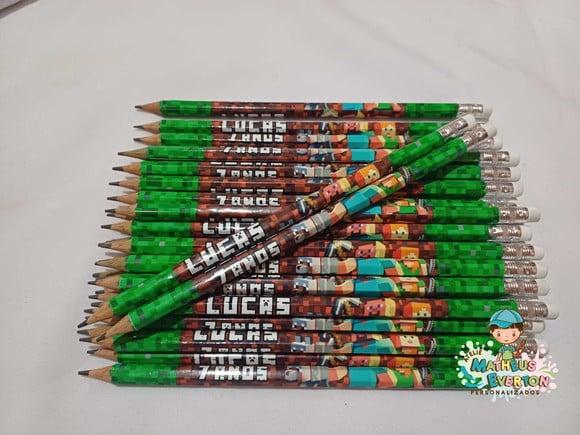 25 Lapis com Borracha na Ponta Tema Minecraft