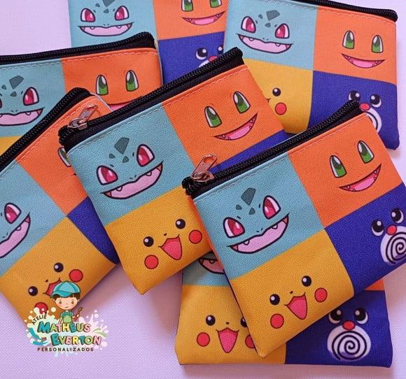25 Porta Moedas Pokémon Tamanho: 10x12cm