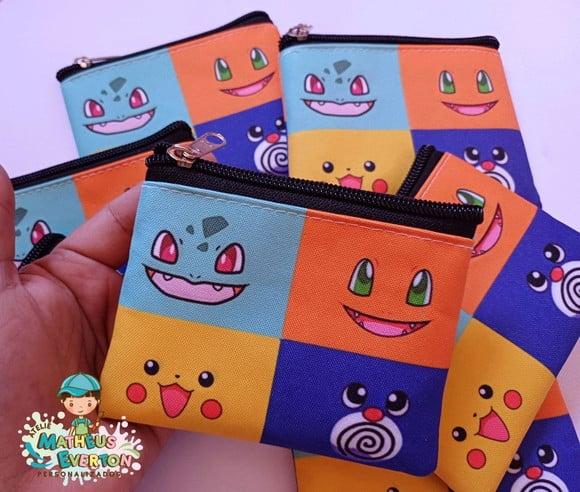 25 Porta Moedas Pokémon Tamanho: 10x12cm