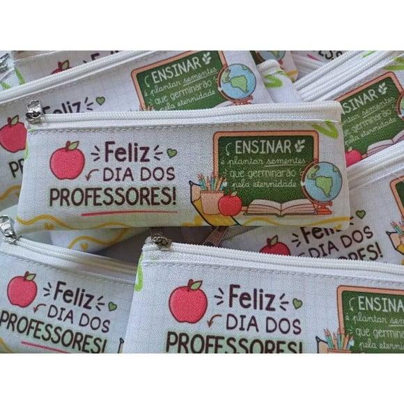 30 Estojos Slim Personalizado Professores Tamanho 19x7