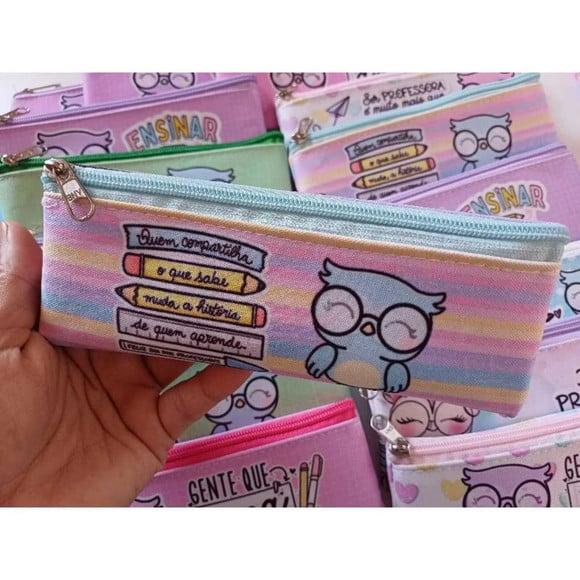 30 Estojos Slim Personalizado Professores Tamanho 19x7