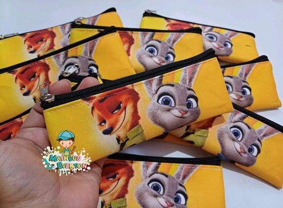 30 Estojos Slim Personalizado Zootopia Tam: 19x7