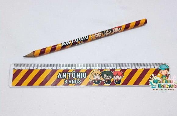 30 Kits Lápis e Régua Personalizado Harry Potter