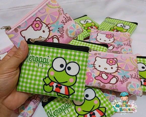30 Porta Moedas Hello Kitty Tamanho: 10x12cm