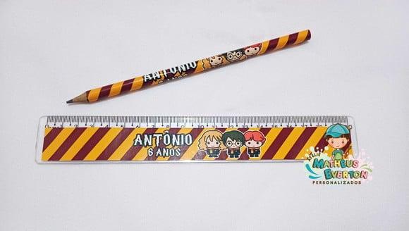 35 Kits Lápis e Régua Personalizado Harry Potter