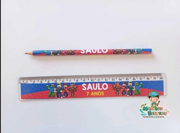 35 Lápis + 35 Réguas Personalizado Roblox