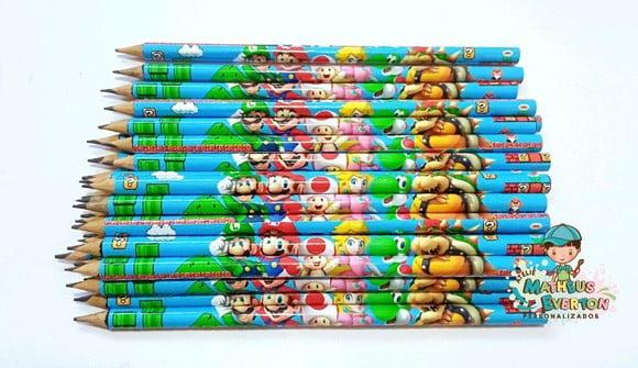 35 Lapis Personalizado Super Mario Bros