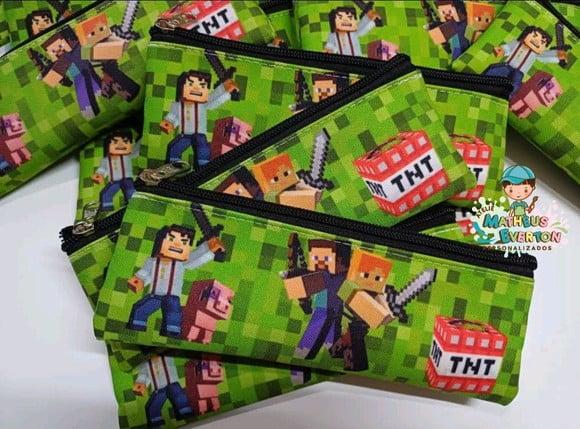 40 Estojos Slim Personalizado Minecraft Tamanho 19x7