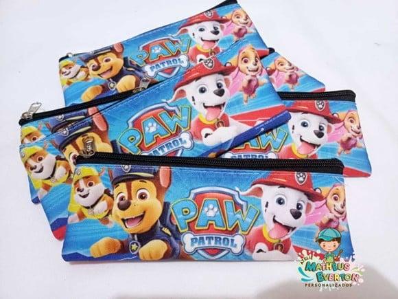 40 Estojos Slim Personalizado Patrulha Canina Tamanho 19x7