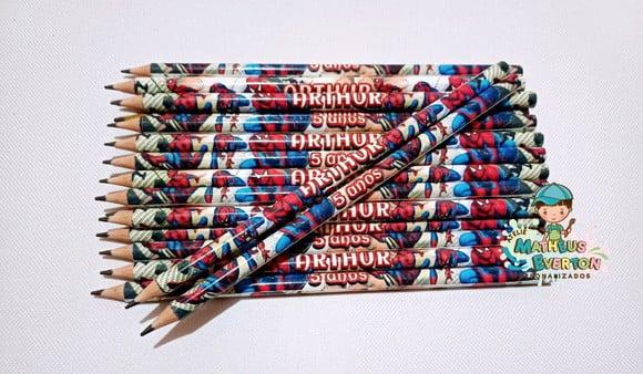40 Lapis Personalizado Homem Aranha