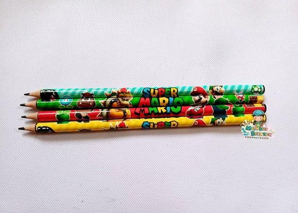 40 Lápis Personalizado Super Mario Bros