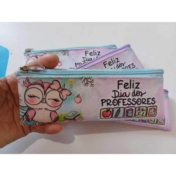 45 Estojos Slim Personalizado Professores Tamanho 19x7