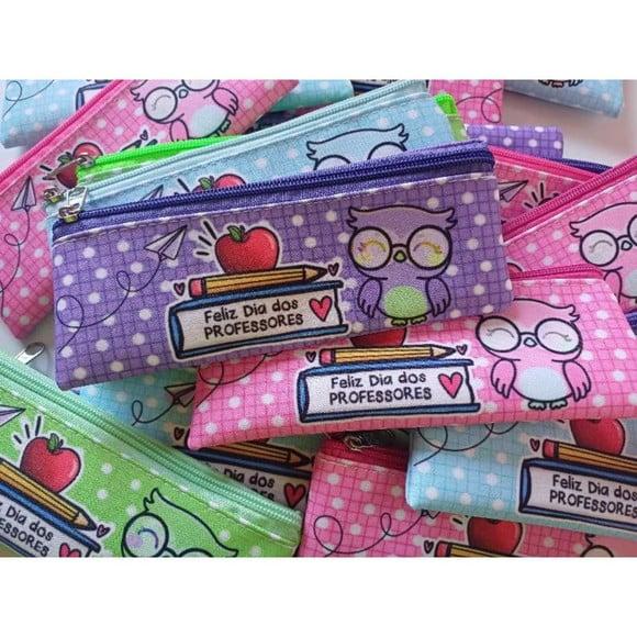 50 Estojos Slim Personalizado Professores Tamanho 19x7