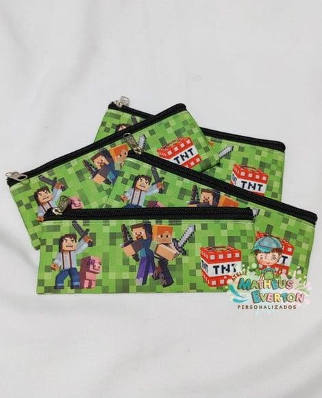 Estojo Slim Personalizado Minecraft Tam: 19x7