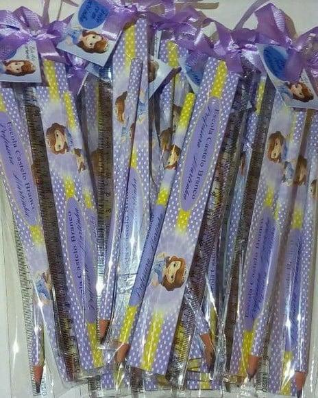 Kit Lápis E Régua Personalizado Princesa Sofia