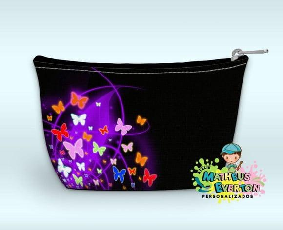Necessaire Personalizada Borboleta Neon