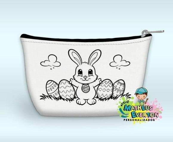 Necessaire Personalizada Coelhinho da Páscoa para Colorir