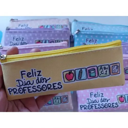 20 Estojos Slim Personalizado Professores Tamanho 19x7