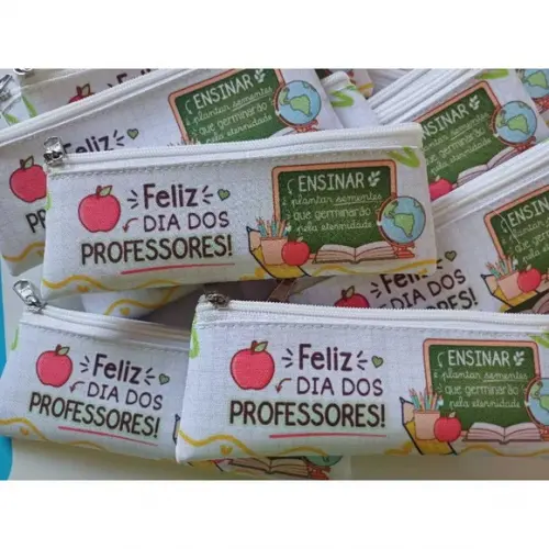 25 Estojos Slim Personalizado Professores Tamanho 19x7