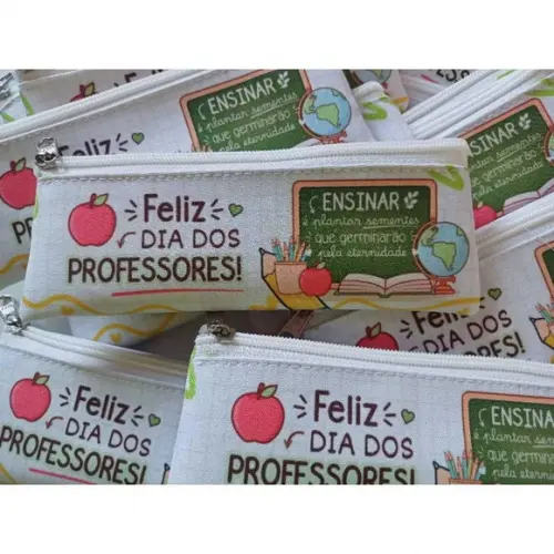 25 Estojos Slim Personalizado Professores Tamanho 19x7